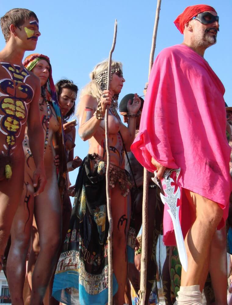 Neptune Day Mountain Top pics - Values trust and friendliness among naked people