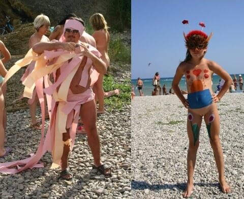 Natural Mud Camouflaging pics - Nudity is perceived as a natural way of life