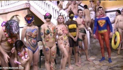 Body paint award lines Full HD - Naturists value a simple life