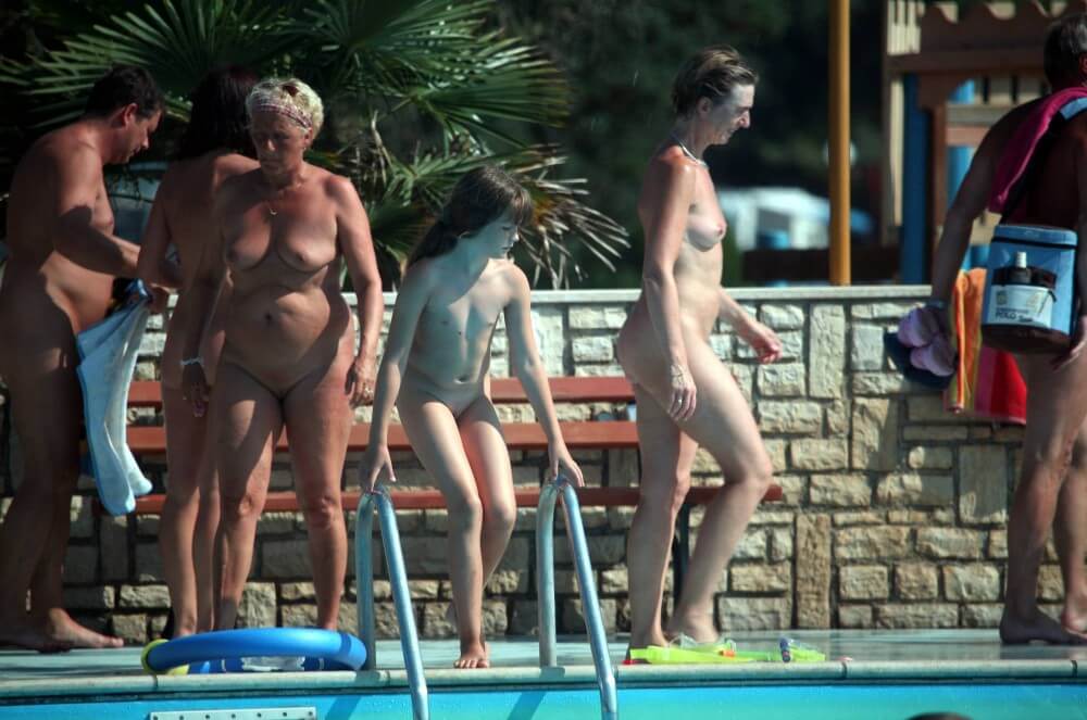 Naturist Pool Cleaning-Up pics - A Base for Naturist Recreation