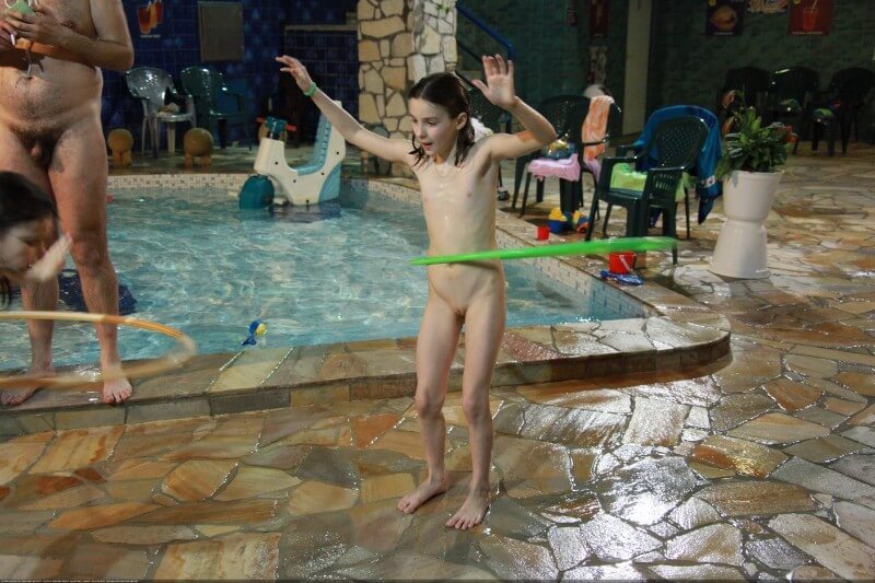Naturist club games pool photos - A naked persons soul is visible through their body