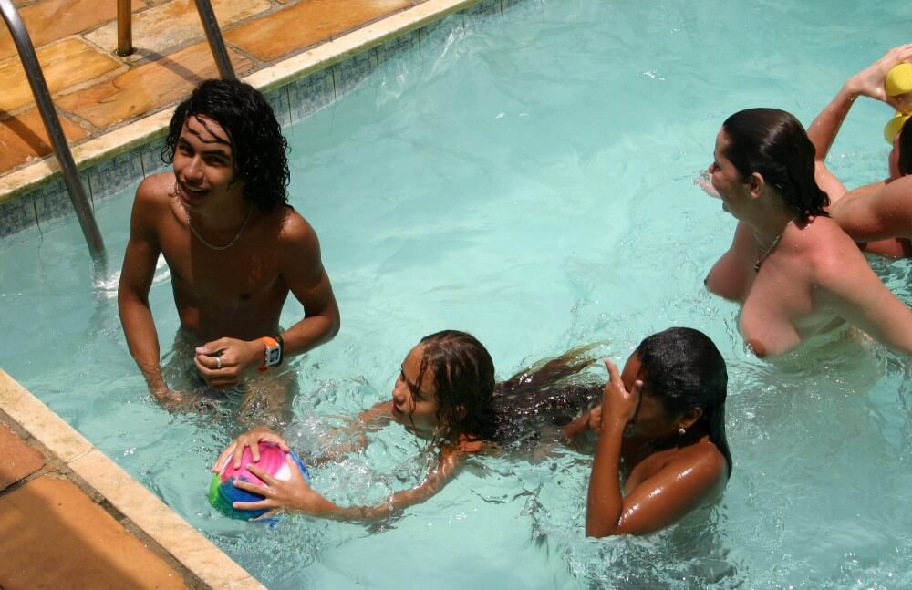 Brazilian Near Pool Profile pics - Looking at the sun and my own naked body